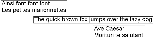 example of relatively positioned boxes